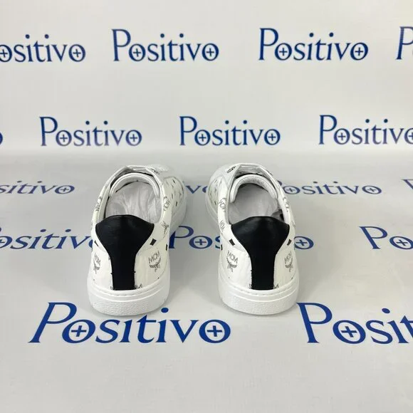 MCM Terrain Derby Visetos White Leather Low Top Sneakers US 11 EU 44 - Picture 6 of 8